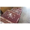 Image 11 : Qty 4 Nesting Wooden Side Tables w/ Inlaid Bird & Bamboo Motif (largest is 14X20X26H, smallest 11X8X