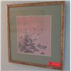 Image 1 : Framed Watercolor - Bees & Flowers, 18 X 18.5"