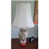 Image 1 : Pair: Table Lamp with Green/White Ginger Jar Base, 31" Tall