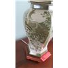 Image 3 : Pair: Table Lamp with Green/White Ginger Jar Base, 31" Tall