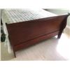Image 2 : Hardwood Sleigh Bed, Full Size, Headboard/Footboard 5'3, (mattress 4'10 W, 6'7 L) (headboard damage)
