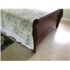 Image 3 : Hardwood Sleigh Bed, Full Size, Headboard/Footboard 5'3, (mattress 4'10 W, 6'7 L) (headboard damage)