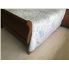 Image 4 : Hardwood Sleigh Bed, Full Size, Headboard/Footboard 5'3, (mattress 4'10 W, 6'7 L) (headboard damage)