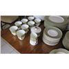 Image 10 : Large Set of White Mikasa Bone China w/Lt. Green/Gold Border