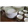 Image 29 : Large Set of White Mikasa Bone China w/Lt. Green/Gold Border