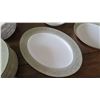 Image 2 : Large Set of White Mikasa Bone China w/Lt. Green/Gold Border