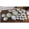 Image 30 : Large Set of White Mikasa Bone China w/Lt. Green/Gold Border