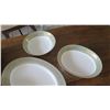 Image 3 : Large Set of White Mikasa Bone China w/Lt. Green/Gold Border