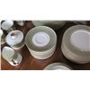 Image 7 : Large Set of White Mikasa Bone China w/Lt. Green/Gold Border