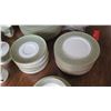 Image 8 : Large Set of White Mikasa Bone China w/Lt. Green/Gold Border