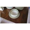 Image 9 : Large Set of White Mikasa Bone China w/Lt. Green/Gold Border