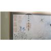 Image 3 : Framed Japanese "Crickets & Insects" Watercolor 26.5" x 17"
