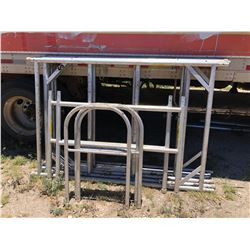Large Lot Scaffolding Aluminum Frames Wheels Plank Etc