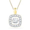 Image 1 : 0.26 CTW Diamond Square Moving Twinkle Pendant 10KT Yellow Gold - REF-30N2F