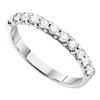 Image 1 : 0.50 CTW Pave-set Diamond 3.5mm Wedding Ring 14KT White Gold - REF-30F2N