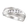 Image 1 : 0.39 CTW Mens Diamond Wedding Ring 10KT White Gold - REF-52W4K