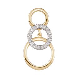 0.15 CTW Diamond Cascading Triple Circle Pendant 10KT Yellow Gold - REF-12M2H