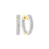Image 1 : 0.20 CTW Diamond Hoop Earrings 10KT Yellow Gold - REF-14F9N