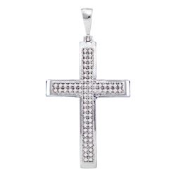 0.20 CTW Diamond Medium Cross Pendant 10KT White Gold - REF-19W4K