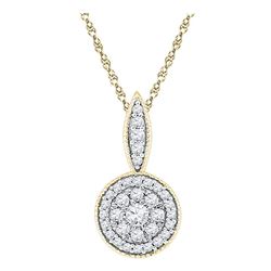 0.33 CTW Diamond Cluster Pendant 10KT Yellow Gold - REF-26H9M