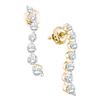 Image 1 : 1 CTW Diamond Graduated Journey Screwback Earrings 14KT Yellow Gold - REF-89X9Y