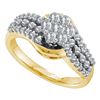 Image 1 : 0.75 CTW Diamond Flower Cluster Ring 14KT Yellow Gold - REF-82F4N