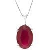 Image 1 : Genuine 7.7 ctw Ruby Necklace Jewelry 14KT White Gold - REF-70N6R