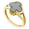 Image 1 : 0.15 CTW Diamond Cluster Ring 10KT Yellow Gold - REF-24W2K