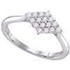 Image 1 : 0.31 CTW Diamond Cluster Ring 10KT White Gold - REF-28H4M