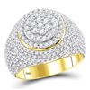 Image 1 : 2.05 CTW Mens Diamond Flower Cluster Ring 10KT Yellow Gold - REF-165F2N