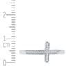 Image 2 : 0.06 CTW Diamond Cross Ring 10KT White Gold - REF-12Y2X