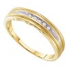 Image 1 : 0.04 CTW Mens Channel-set Diamond Wedding Ring 10KT Yellow Two-tone Gold - REF-14X9Y