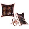 Image 1 : 0.40 CTW Red Color Diamond Kite Cluster Earrings 10KT Rose Gold - REF-37W5K