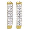 Image 1 : 0.25 CTW Pave-set Diamond Huggie Hoop Earrings 10KT Yellow Gold - REF-16X4Y