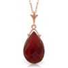 Image 1 : Genuine 8 ctw Ruby Necklace Jewelry 14KT Rose Gold - REF-46H5X