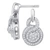 Image 1 : 0.50 CTW Diamond Circle Cluster Earrings 10KT White Gold - REF-40W4K