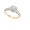 Image 1 : 1 CTW Princess Diamond Solitaire Bridal Engagement Ring 14KT Yellow Gold - REF-132X2Y