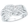 Image 1 : 0.50 CTW Diamond 5-Stone Crossover Ring 10KT White Gold - REF-47M9H
