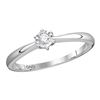 Image 1 : 0.07 CTW Diamond Solitaire Bridal Engagement Ring 10KT White Gold - REF-12Y2X
