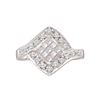 Image 1 : 0.50 CTW Princess Diamond Square Cluster Ring 14KT White Gold - REF-32F9N