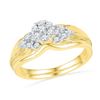 Image 1 : 0.33 CTW Diamond Cluster Bridal Engagement Ring 10KT Yellow Gold - REF-43X4Y