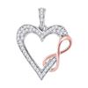 Image 1 : 0.12 CTW Diamond Heart Infinity Pendant 10KT Two-tone Gold - REF-12W8K