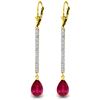Image 1 : Genuine 3.6 ctw Ruby & Diamond Earrings Jewelry 14KT White Gold - REF-70K3V