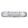 Image 1 : 0.25 CTW Mens Channel-set Diamond Single Row Wedding Ring 14KT White Gold - REF-41W9K