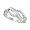 Image 1 : 0.28 CTW Diamond Open Crossover Ring 10KT White Gold - REF-24N2F