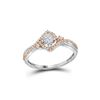 Image 1 : 0.20 CTW Diamond Solitaire Rose-Ring 10KT Two-tone Gold - REF-18K7W