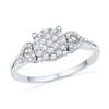 0.33 CTW Diamond Cluster Heart Ring 10KT White Gold - REF-28M4H
