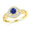 0.60 CTW Created Blue Sapphire Solitaire Woven Ring 10KT Yellow Gold - REF-18H2M