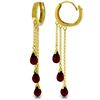 Genuine 4.8 ctw Garnet Earrings Jewelry 14KT Yellow Gold - REF-64X4M