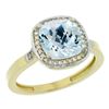 Image 1 : Natural 3.94 ctw Aquamarine & Diamond Engagement Ring 14K Yellow Gold - REF-61V3F
